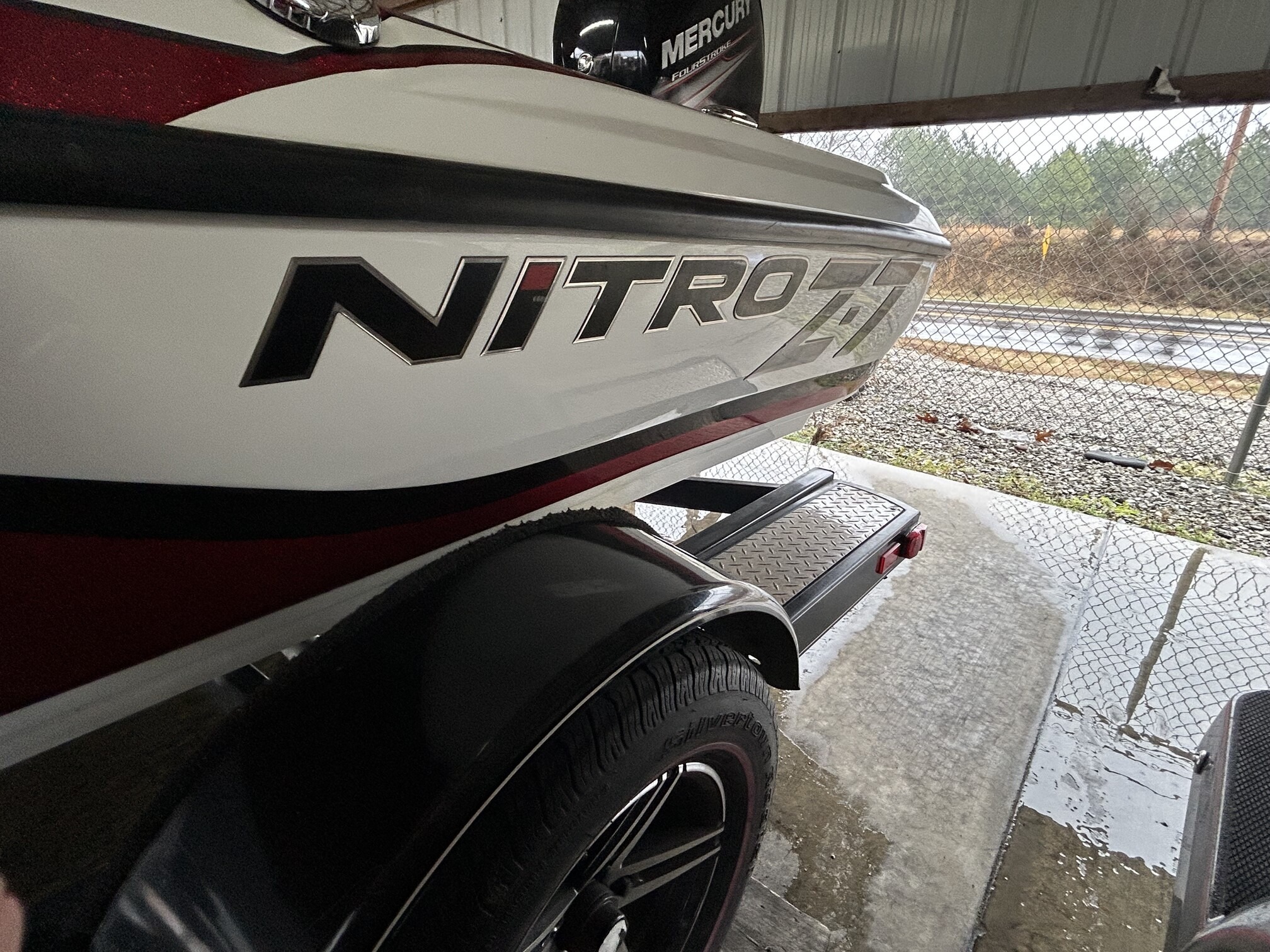 2014 Nitro Z7 w/Mercury 150 L and Single Axle Trailer